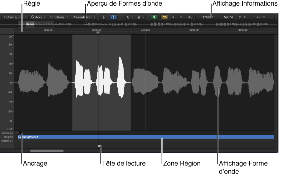Figure. Éditeur d’échantillons.