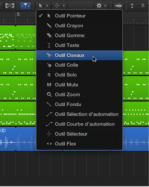 Figure. Menu Outil ouvert.
