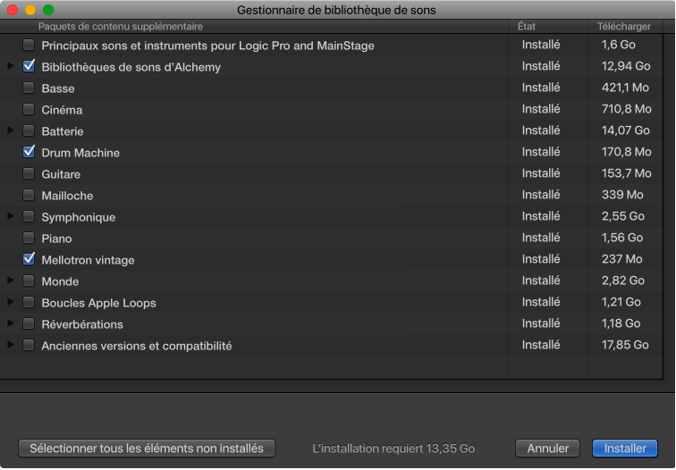 Figure. Fenêtre Télécharger du contenu supplémentaire.