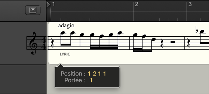 Figure. Ajout de paroles à une partition.