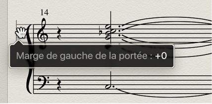 Figure. Outil Style placé sur la marge gauche du système de portée