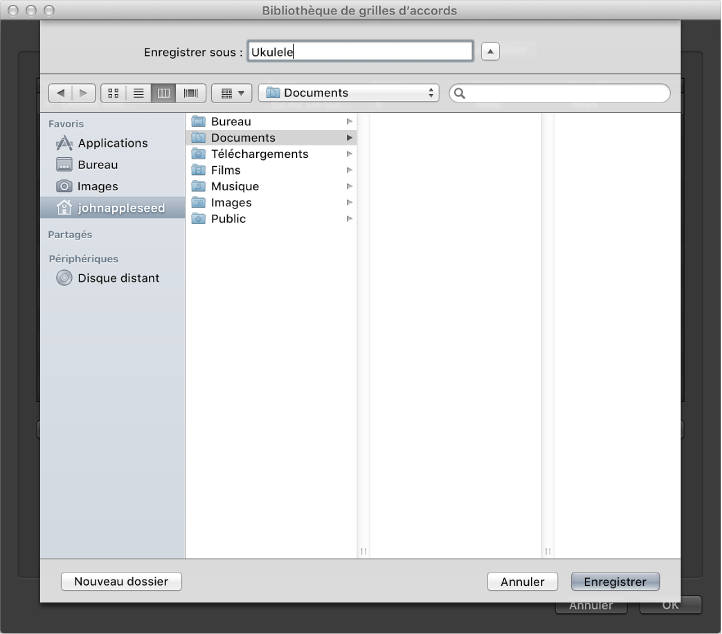 Figure. Zone de dialogue d’exportation de bibliothèque