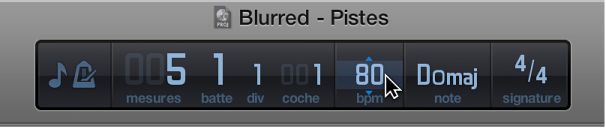 Figure. Modification du tempo dans l’écran LCD.