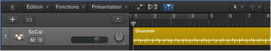 Figure. Région de drummer dans la zone Pistes