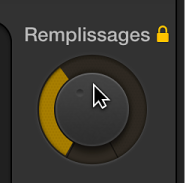 Figure. Glissement du potentiomètre Fills dans l’éditeur Drummer.