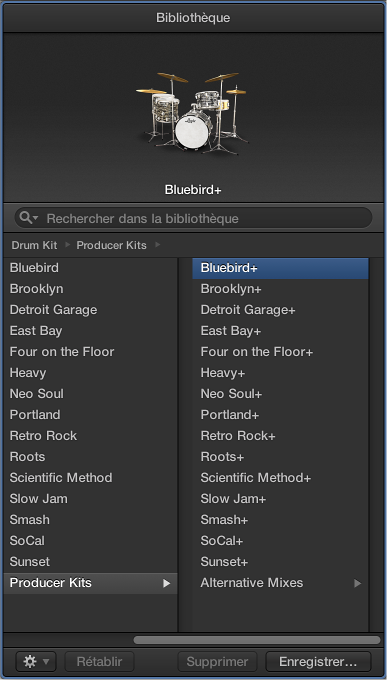 Figure. Bibliothèque affichant les ensembles Producer Kit.