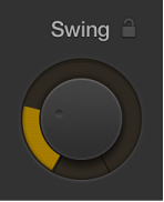 Figure. Potentiomètre Swing dans l’éditeur de drummer.