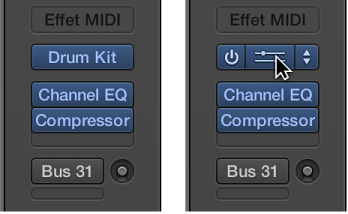 Figure. Slot du module Drum Kit Designer dans la tranche de console.