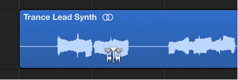 Figure. Apparence de l’outil Flex lorsqu’il est placé sur un marqueur d’élément transitoire.