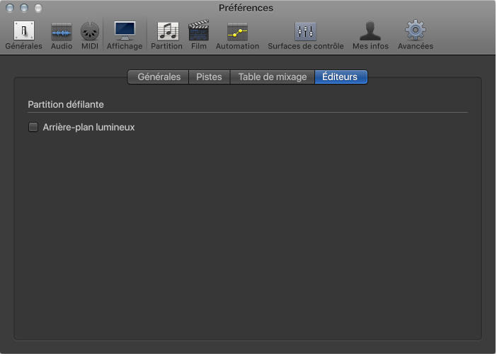 Figure. Préférences d’affichage des éditeurs.