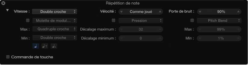 Figure. Zone de dialogue Répétition de note étendue.