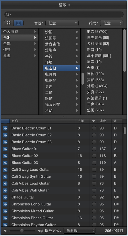 图。 分栏视图中的循环浏览器。
