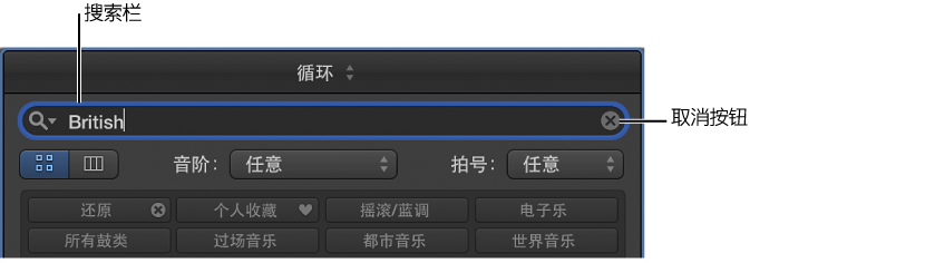 图。 循环浏览器中的搜索栏。