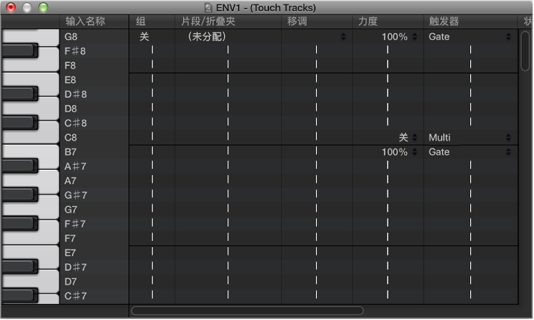 图。 “Touch Tracks”窗口。