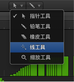 图。 “工具”菜单中的线工具。