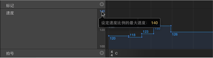 图。 拖移速度显示中的速度比例值。