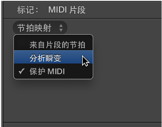 图。 显示“来自片段的节拍”的节拍映射轨道。