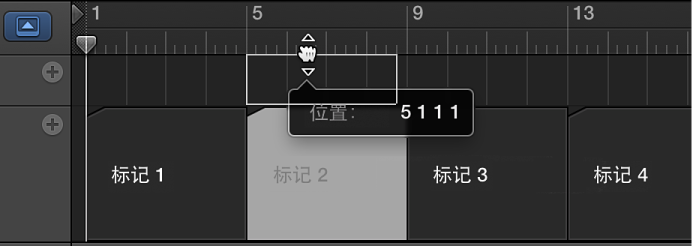 图。 正在被拖到标尺的标记。