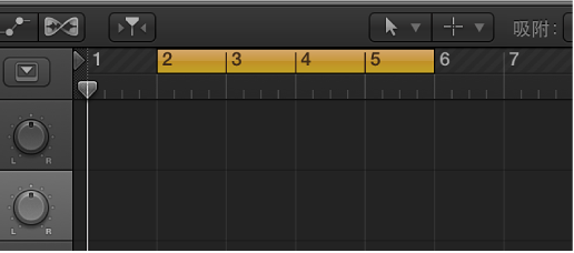 图。 显示标尺中的黄色循环区域。