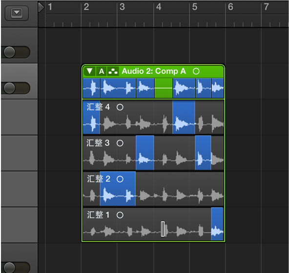 图。 按住 Shift 键点按汇整的选定区域。