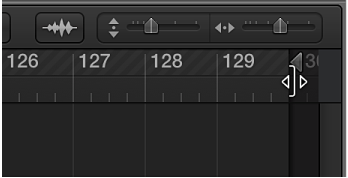 图。 “轨道”区域标尺中的项目结束标记。