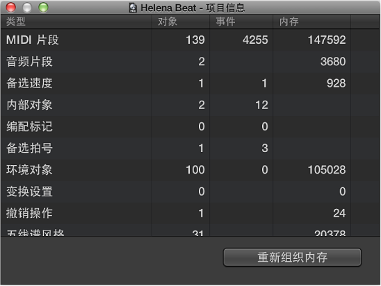 图。 “项目信息”窗口。