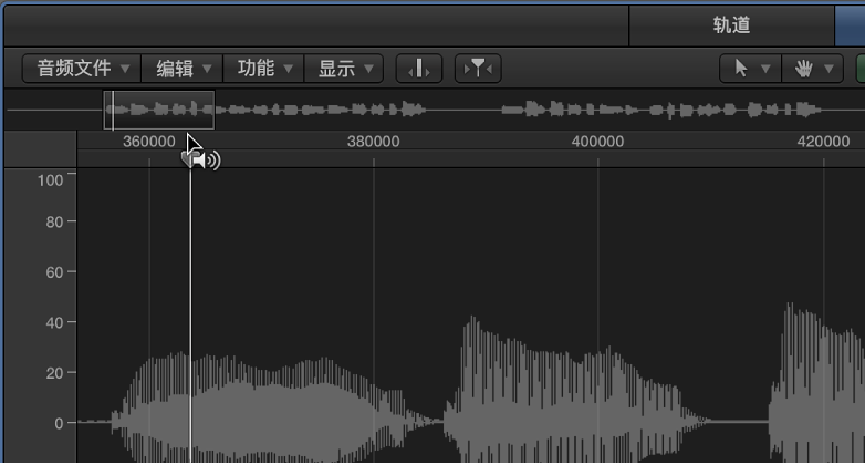 图。 “试听”按钮处于标尺上方的样本编辑器。