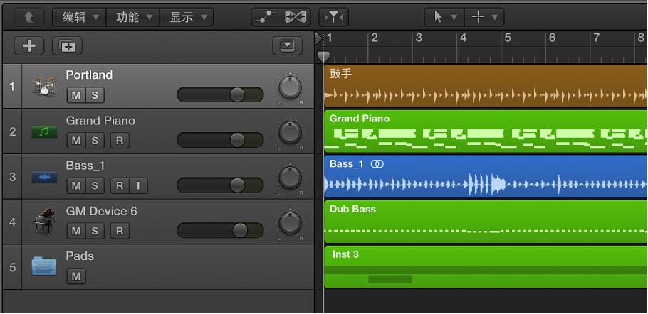 图。 显示不同轨道类型的“轨道”区域
