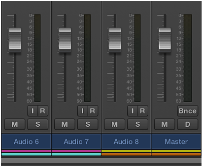 图。 通道条底部的控制表面条。