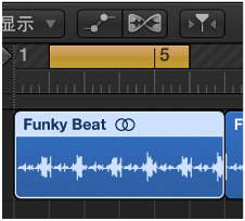 图。 使用标尺中设置的定位符位置选择的片段。