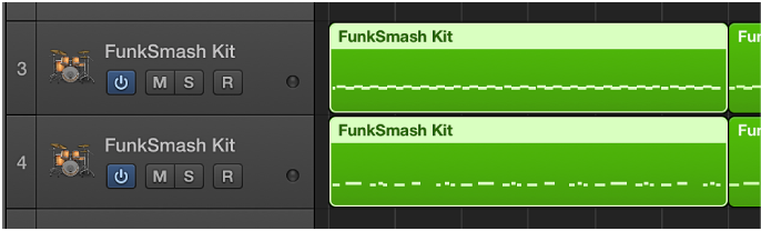 图。 按轨道合并的多个所选片段。