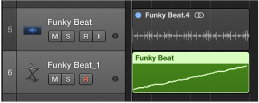 图。 显示将片段转换成新的采样器轨道的结果的“轨道”区域。