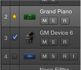 图。 与音乐律动轨道匹配的轨道的复选框。