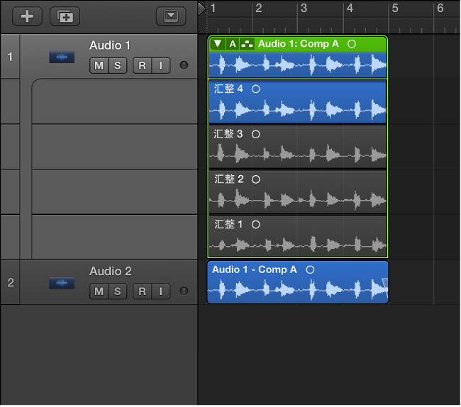 图。 显示新轨道上的导出的汇整。