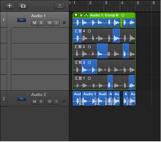 图。 显示新轨道上的导出的伴奏。