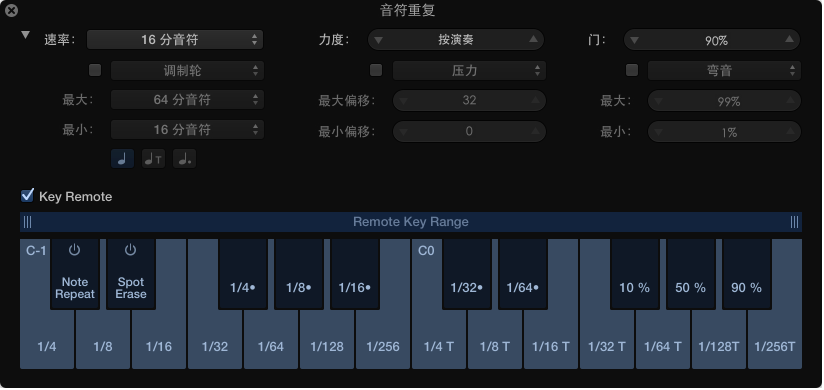 图。 “音符重复”键盘。