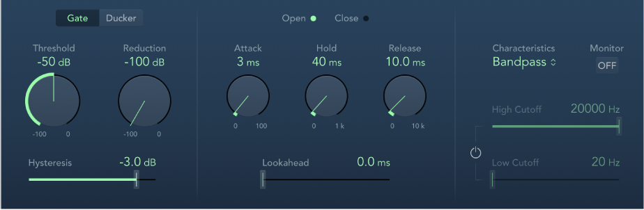 Figure. Noise Gate window.