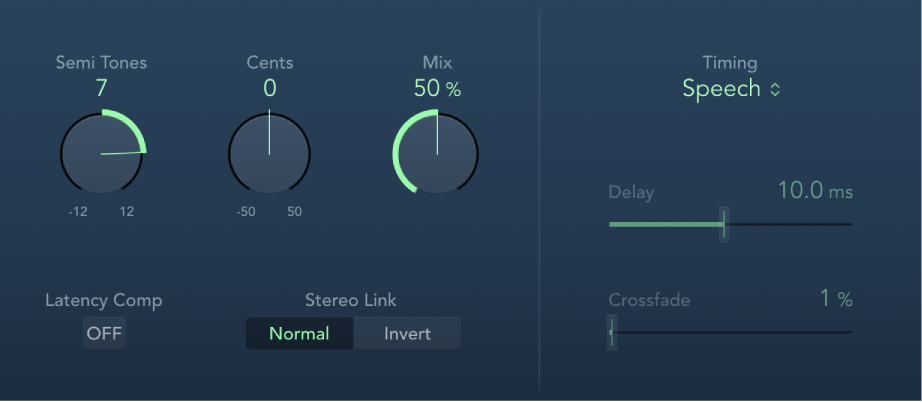 Figure. Pitch Shifter window.