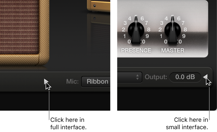 Figure. Disclosure triangle in full and small interface versions.