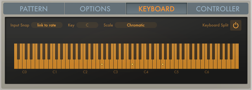 Figure. Arpeggiator Keyboard parameters.