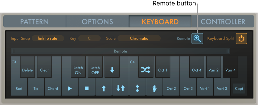 Figure. Arpeggiator Remote parameters.