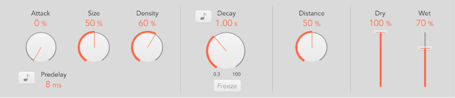 Figure. ChromaVerb main window control parameters.