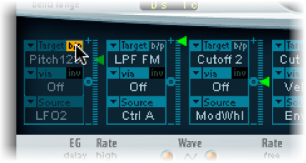 Figure. Modulation Router Bypass (b/p) button.