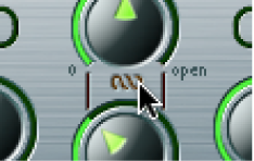 Figure. Cutoff and resonance link button.