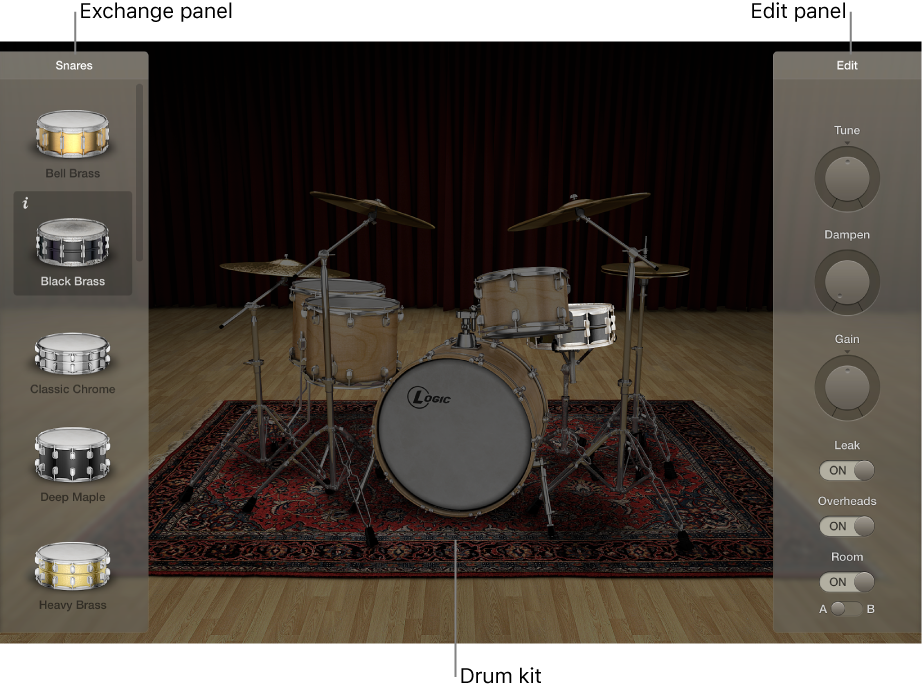Figure. Drum Kit Designer interface.