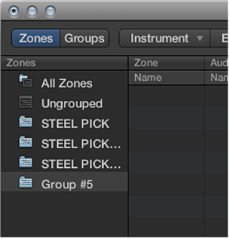 Figure. Zones column.