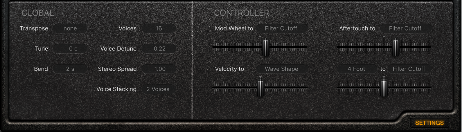 Figure. Retro Synth Global parameters.