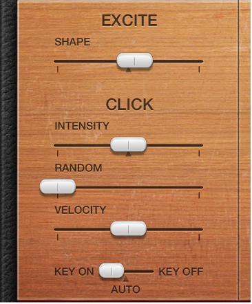 Figure. Vintage Clav Excite and Click parameters.