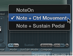 Figure. Record trigger pop-up menu.
