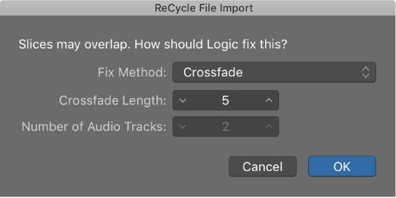 Figure. ReCycle File Import dialog.